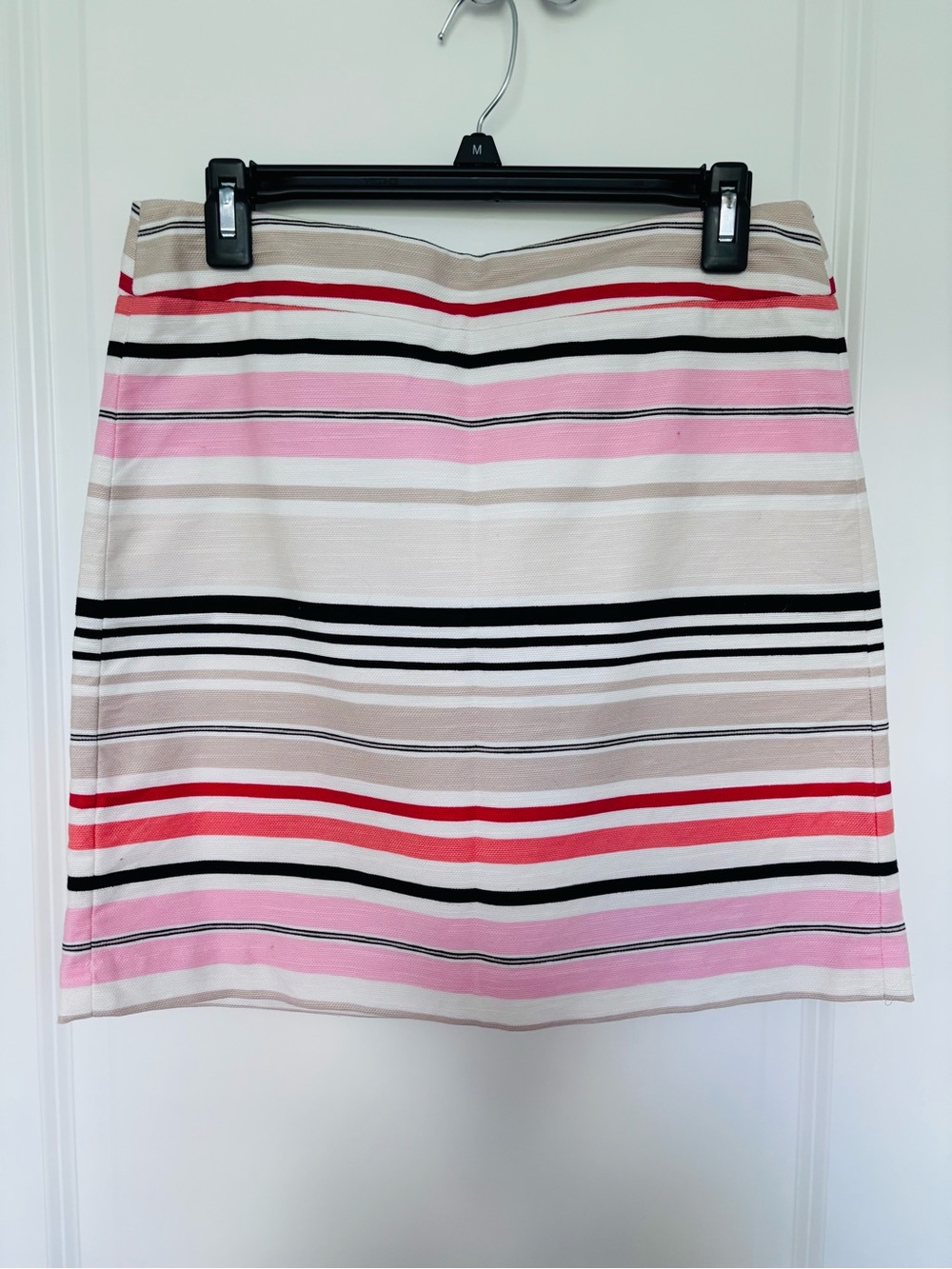 Ann Taylor Loft Striped Cotton Blend Mini Skirt in Pink and Beige